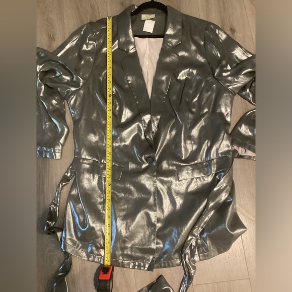 Anthropologie Mauve Zada Metallic Blazer. Size 2X - Picture 9 of 11